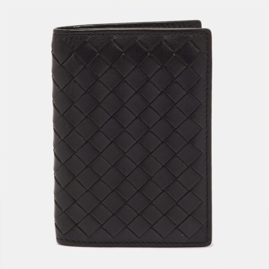 Bottega Veneta Dark Brown Intrecciato Leather Bifold Wallet Bottega Veneta Dark Brown Intrecciato Leather Bifold Wallet