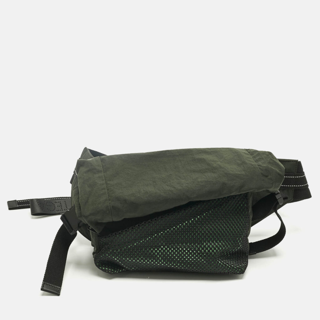 Bottega Veneta Dark Green Nylon Paper Touch Belt Bag