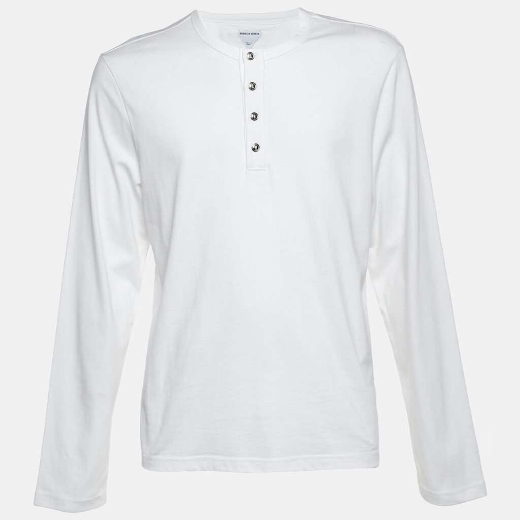 luxury-men-bottega-veneta-used-clothes-p1189270-006-1.jpg Bottega Veneta White Cotton Long Sleeve T-Shirt XL