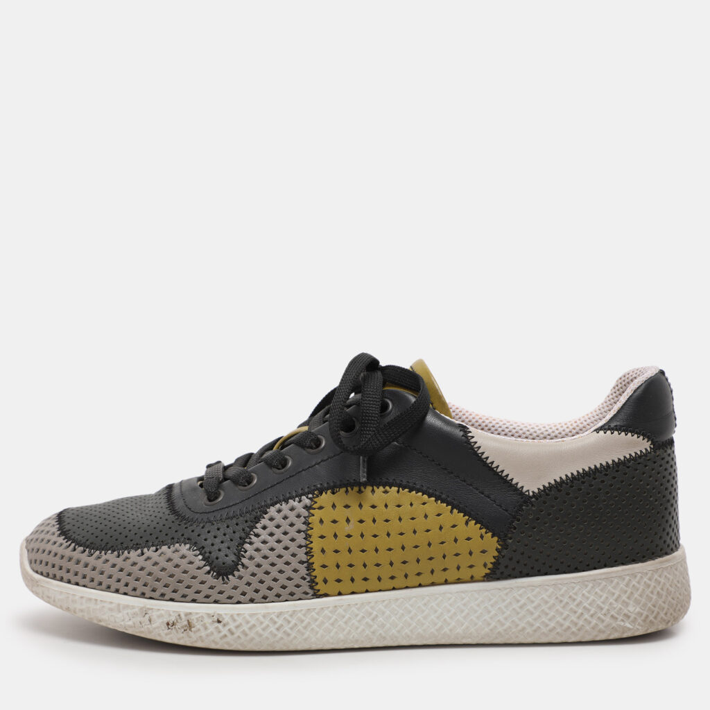 Bottega Veneta Multicolor Perforated Leather Low Top Sneakers Size 40 Bottega Veneta Multicolor Perforated Leather Low Top Sneakers Size 40