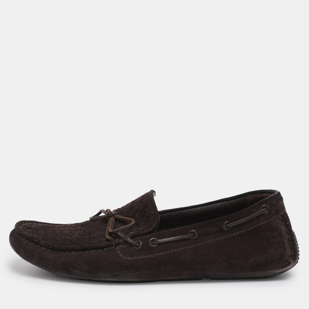 Bottega Veneta Brown Intrecciato Suede Loafers Size 43.5 Bottega Veneta Brown Intrecciato Suede Loafers Size 43.5