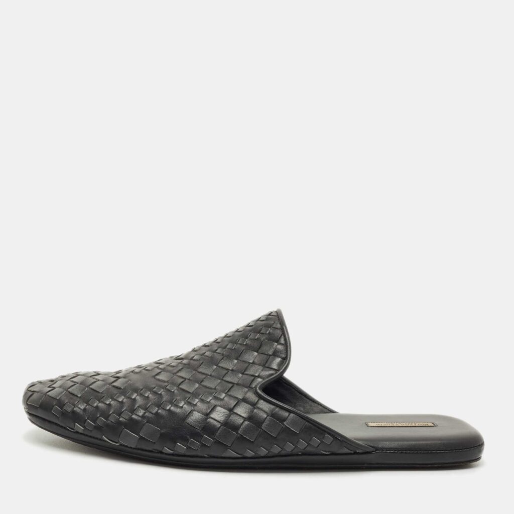 Bottega Veneta Black Intrecciato Leather Tubolare Mules Size 40 Bottega Veneta Black Intrecciato Leather Tubolare Mules Size 40