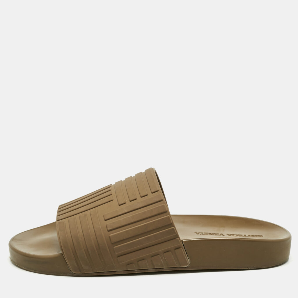 Bottega Veneta Brown Rubber Slide Sandals Size 42 Bottega Veneta Brown Rubber Slide Sandals Size 42