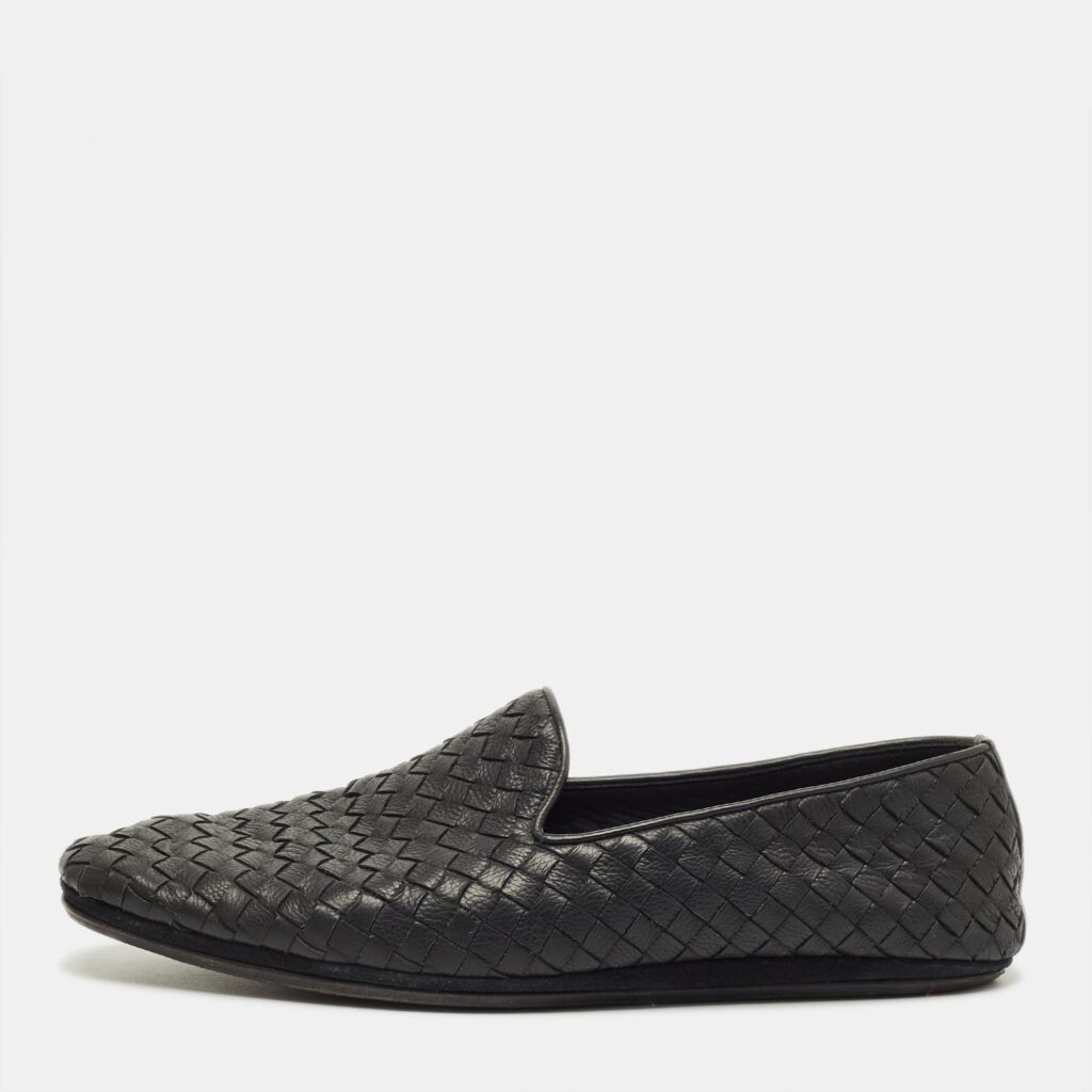 Bottega Veneta Black Woven Leather Smoking Slippers Size 42 Bottega Veneta Black Woven Leather Smoking Slippers Size 42