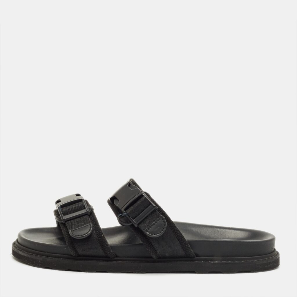 Bottega Veneta Black Fabric Logo Flat Slide Size 43 Bottega Veneta Black Fabric Logo Flat Slide Size 43