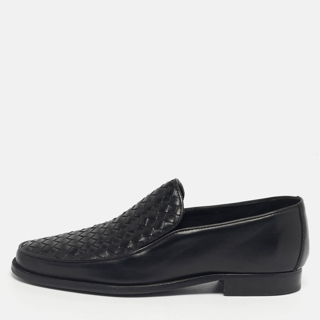 Bottega Veneta Black Leather Intrecciato Loafers Size 42 Bottega Veneta Black Leather Intrecciato Loafers Size 42