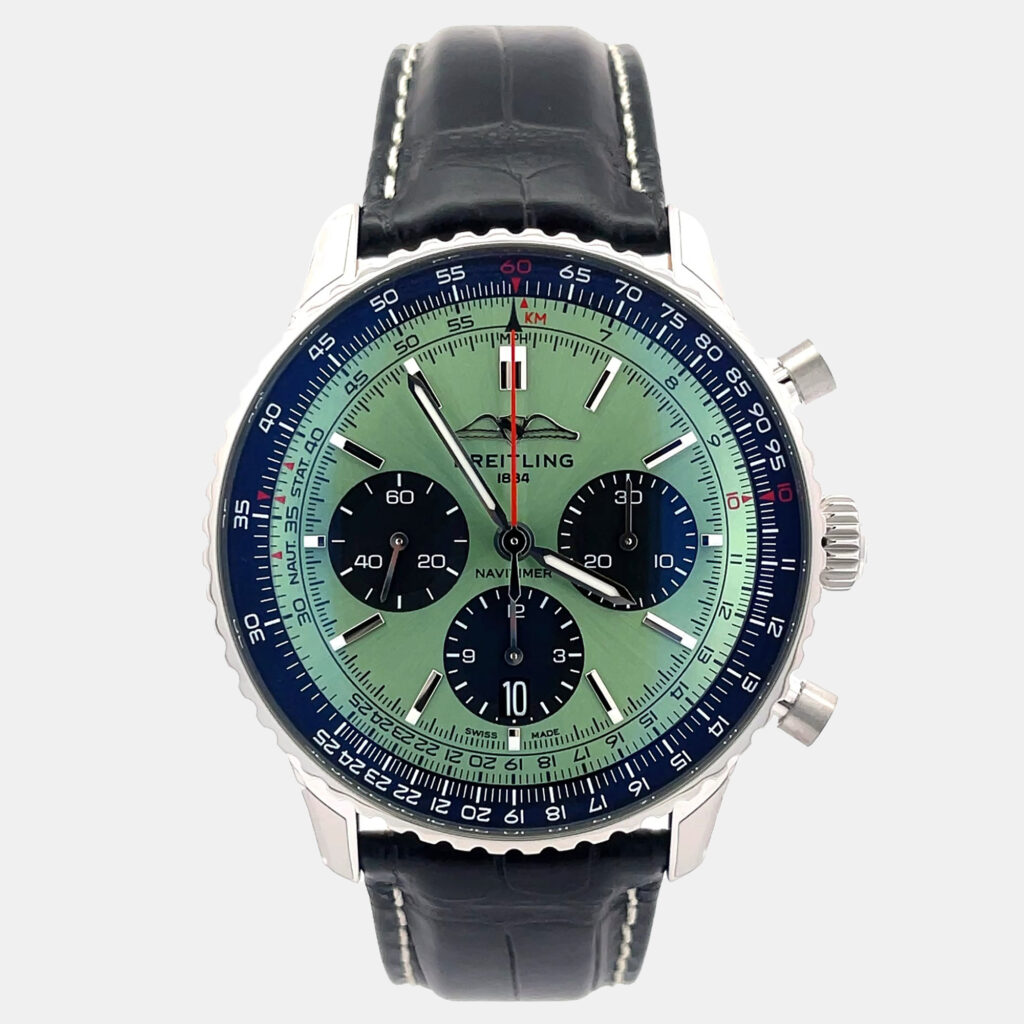Breitling Navitimer AB0138241L1P1 Automatic Green Stainless Steel Men’s Wristwatch 43 mm Breitling Navitimer AB0138241L1P1 Automatic Green Stainless Steel Men’s Wristwatch 43 mm