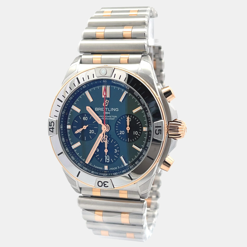 Breitling Chronomat UB0134131L1U1 Automatic Green 18k Rose Gold Stainless Steel Men’s Wristwatch 42 mm Breitling Chronomat UB0134131L1U1 Automatic Green 18k Rose Gold Stainless Steel Men’s Wristwatch 42 mm