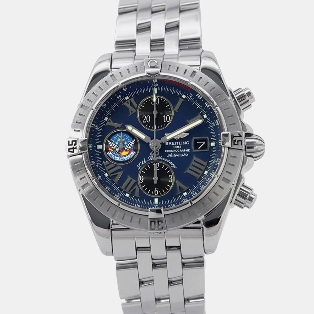 Breitling Chronomat A156CBIPA Automatic Blue Stainless Steel Chronograph Men's Wristwatch 43 mm