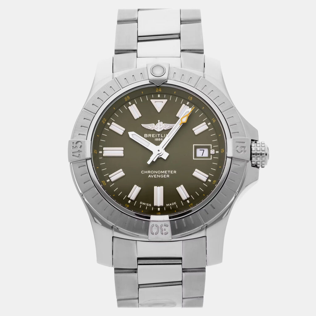 Breitling Avenger A17318101L1X1 Automatic Stainless Steel Green Dial Men's Wristwatch 45mm