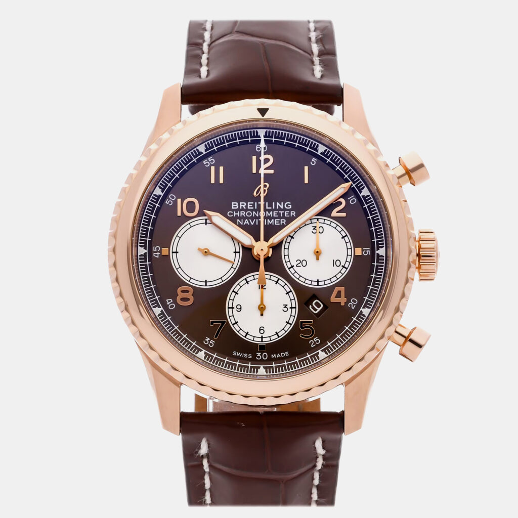 Breitling Navitimer Aviator 8 B01 Chronograph RB0117131Q1P1 Automatic Brown 18k Rose Gold Men’s Wristwatch 43mm Breitling Navitimer Aviator 8 B01 Chronograph RB0117131Q1P1 Automatic Brown 18k Rose Gold Men’s Wristwatch 43mm