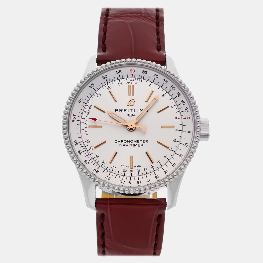 Breitling Navitimer A17395211A1P5 Automatic White MOP Stainless Steel Women’s Wristwatch 35 mm Breitling Navitimer A17395211A1P5 Automatic White MOP Stainless Steel Women’s Wristwatch 35 mm