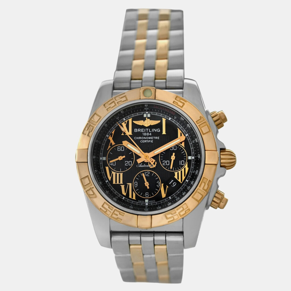 Breitling Chronomat CB0110 Automatic Black 18k Rose Gold Stainless Steel Men's Wristwatch 44 mm Breitling Chronomat CB0110 Automatic Black 18k Rose Gold Stainless Steel Men's Wristwatch 44 mm