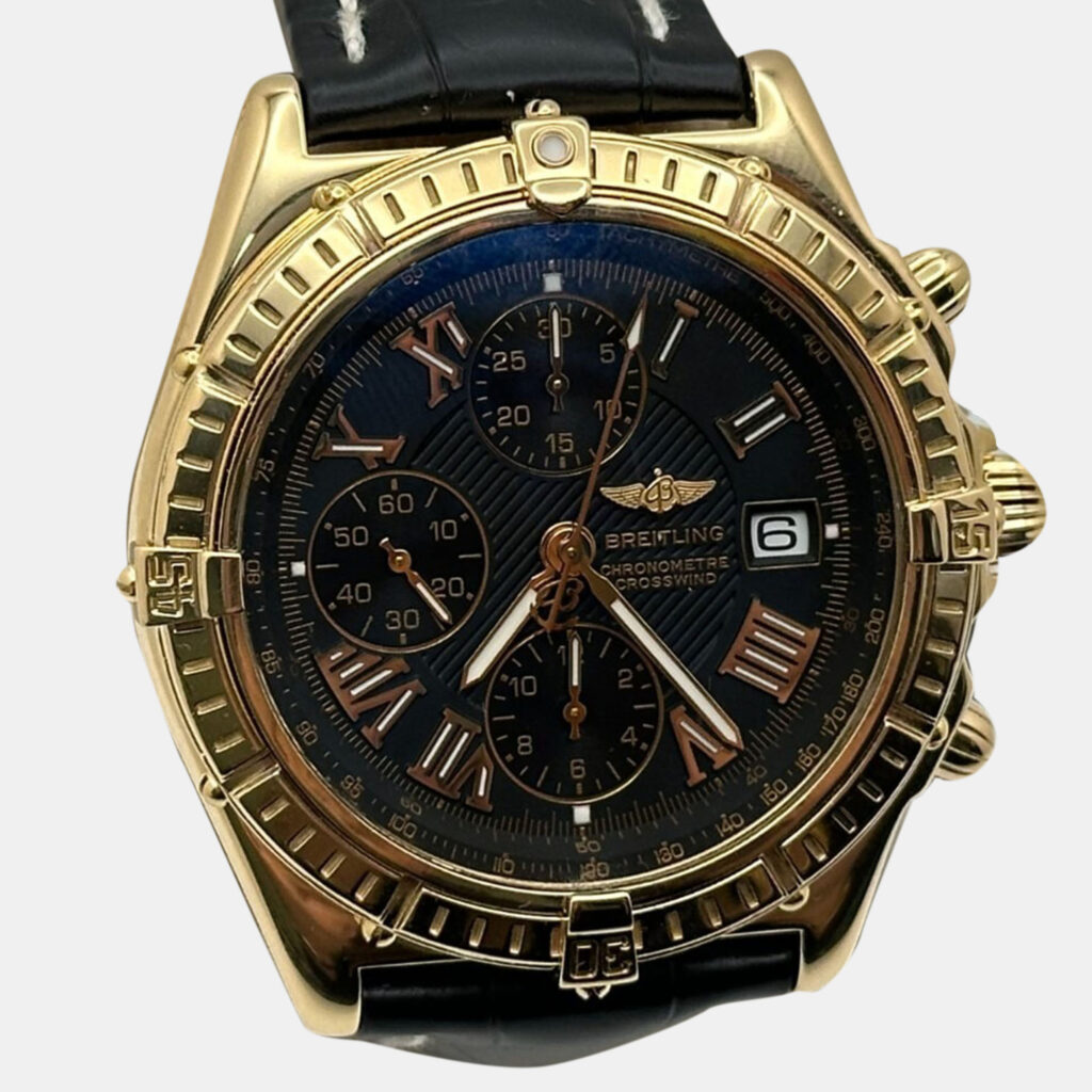 Breitling Crosswind Chronograph K13355 Automatic Black 18K Yellow Gold Men's Wristwatch 42 mm Breitling Crosswind Chronograph K13355 Automatic Black 18K Yellow Gold Men's Wristwatch 42 mm