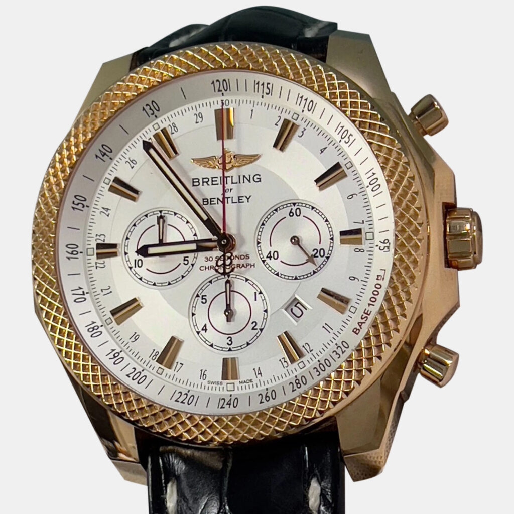 Breitling Bentley R25368 Automatic Silver 18K Rose Gold Men's Wristwatch 49 mm Breitling Bentley R25368 Automatic Silver 18K Rose Gold Men's Wristwatch 49 mm