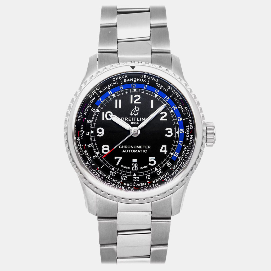 Pre-Owned Breitling Aviator 8 B35 Unitime AB3521U41B1A1 Pre-Owned Breitling Aviator 8 B35 Unitime AB3521U41B1A1