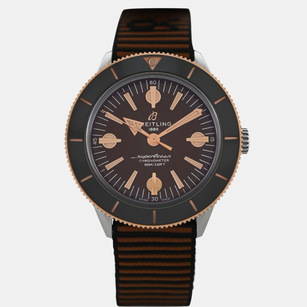 Breitling Superocean Heritage '57 Outerknown U10370 Automatic Brown 18k Gold Men's Wristwatch 42 mm Breitling Superocean Heritage '57 Outerknown U10370 Automatic Brown 18k Gold Men's Wristwatch 42 mm