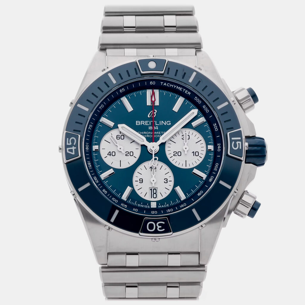 Pre-Owned Breitling Super Chronomat B01 AB0136161C1A1 Blue Automatic Stainless Steel Men's Wristwatch 44 MM Pre-Owned Breitling Super Chronomat B01 AB0136161C1A1 Blue Automatic Stainless Steel Men's Wristwatch 44 MM