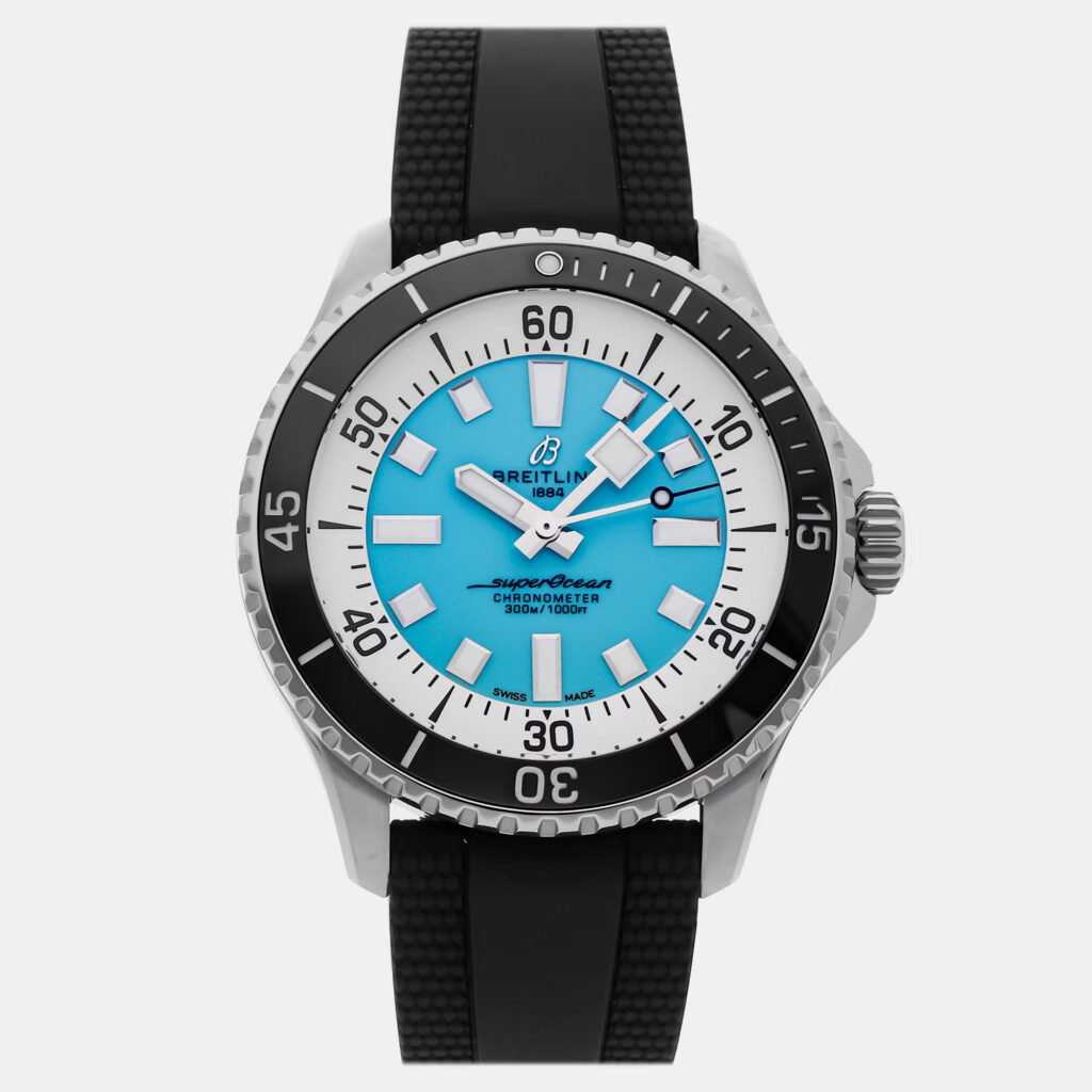 Pre-Owned Breitling Superocean A17376211L2S1 Blue Automatic Stainless Steel Men's Wristwatch 44 MM Pre-Owned Breitling Superocean A17376211L2S1 Blue Automatic Stainless Steel Men's Wristwatch 44 MM