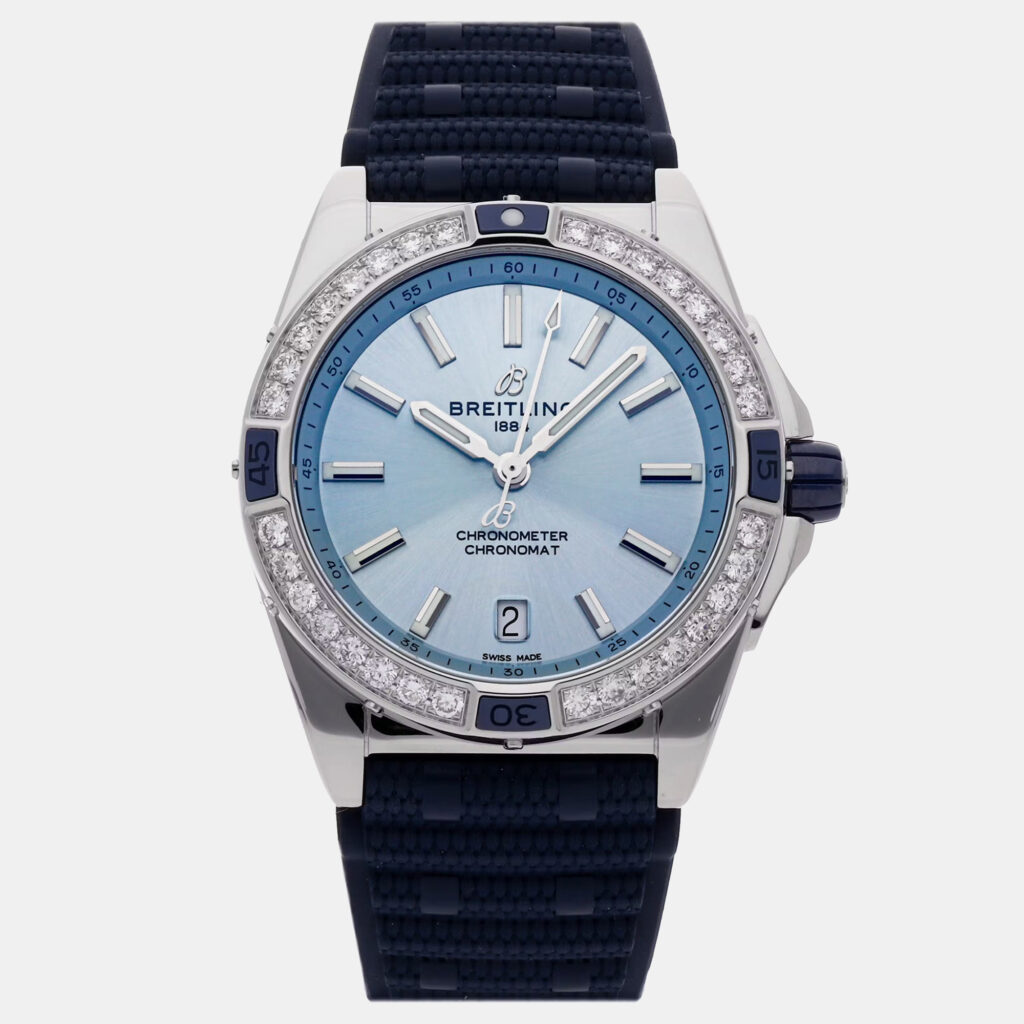 Breitling Blue Stainless Steel Chronomat Automatic Men's Wristwatch 38 mm Breitling Blue Stainless Steel Chronomat Automatic Men's Wristwatch 38 mm