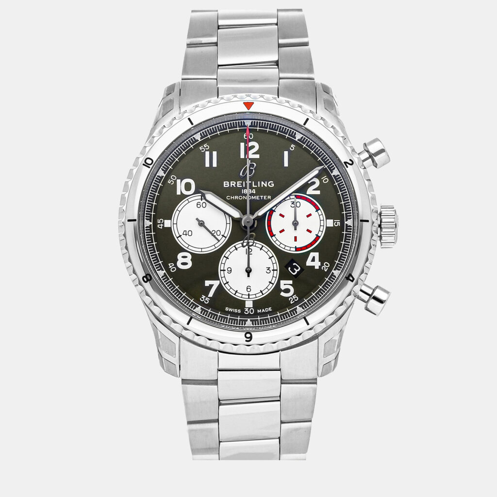 Breitling Aviator AB01192A1L1A1 Automatic Green Stainless Steel Men’s Wristwatch 43mm