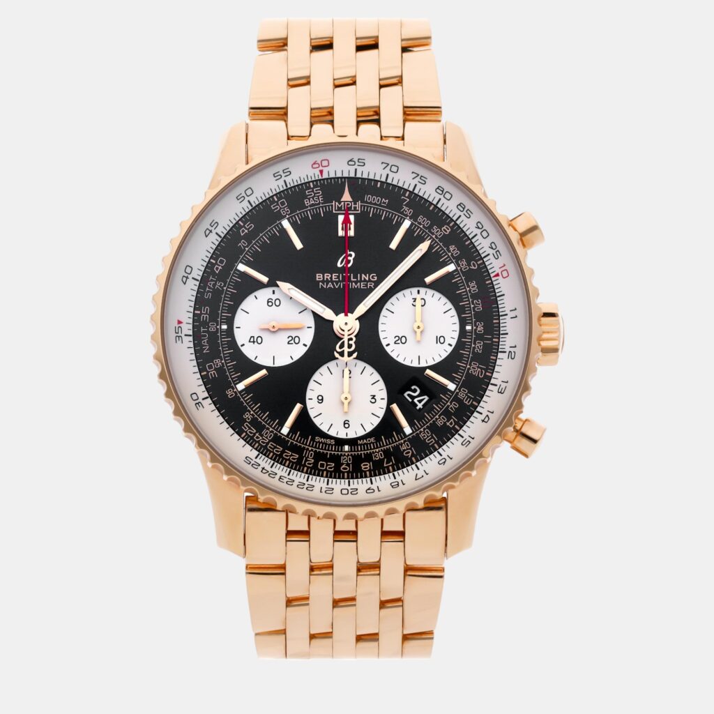 Breitling Navitimer RB0121211B1R1 Automatic Black 18k Rose Gold Men’s Wristwatch 43mm