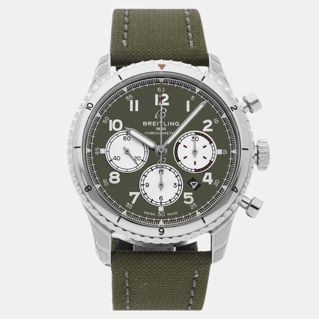 Breitling Aviator FM15069 Automatic Green Stainless Steel Men’s Wristwatch 43mm Breitling Aviator FM15069 Automatic Green Stainless Steel Men’s Wristwatch 43mm