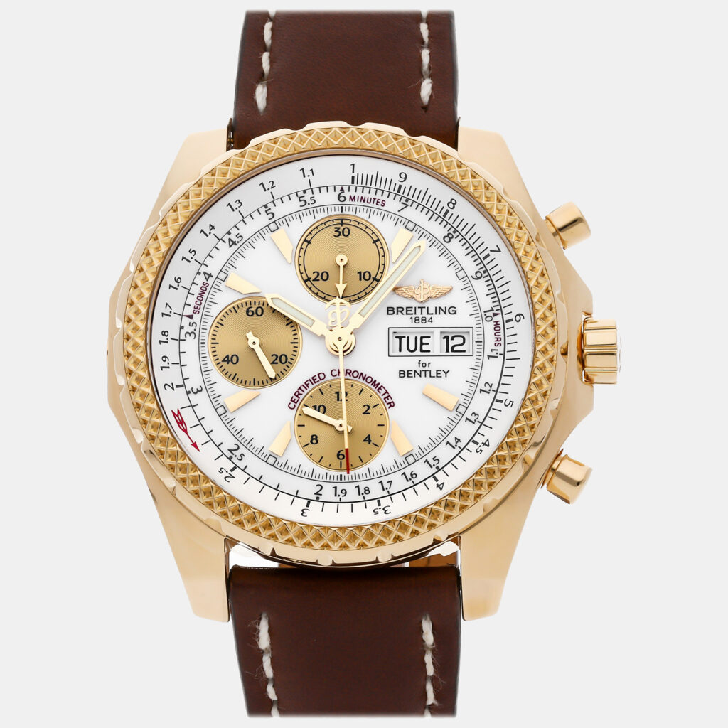 Breitling Bentley K13362 Automatic White 18k Yellow Gold Men’s Wristwatch 46mm Breitling Bentley K13362 Automatic White 18k Yellow Gold Men’s Wristwatch 46mm