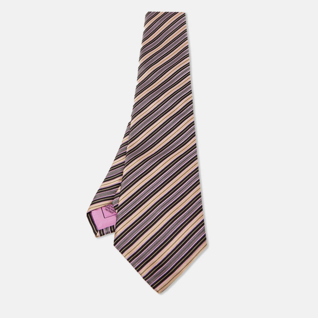 Brioni Multicolor Striped Silk Traditional Tie Brioni Multicolor Striped Silk Traditional Tie