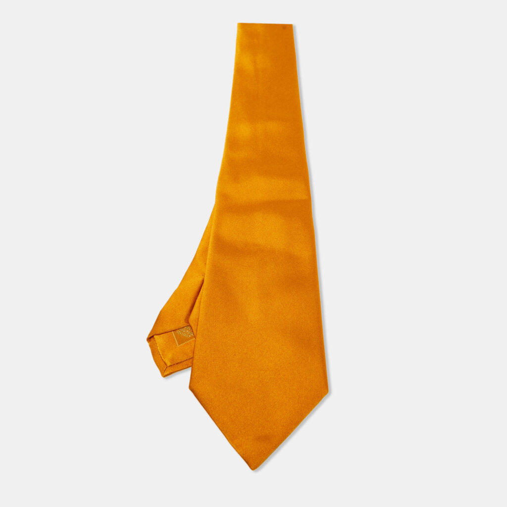 Brioni Golden Brown Satin Traditional Tie Brioni Golden Brown Satin Traditional Tie