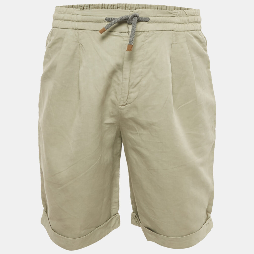 Brunello Cucinelli Green Linen Blend Drawstring Shorts XS Brunello Cucinelli Green Linen Blend Drawstring Shorts XS