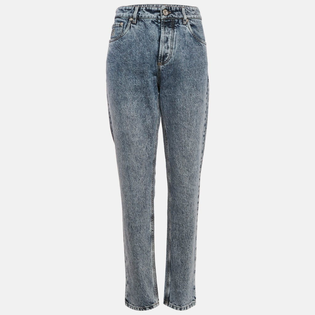 Brunello Cucinelli Blue Washed Denim Jeans S Waist 32"