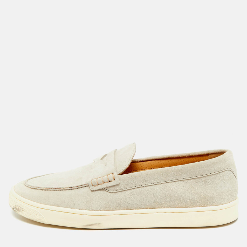 Brunello Cucinelli Grey Suede Slip On Loafers Size 43 Brunello Cucinelli Grey Suede Slip On Loafers Size 43