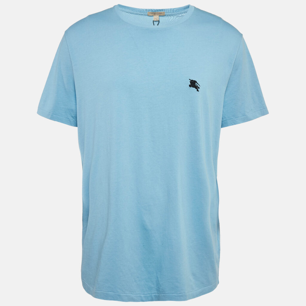 Burberry Brit Powder Blue Cotton Crew Neck Tunworth T-Shirt XXXL Burberry Brit Powder Blue Cotton Crew Neck Tunworth T-Shirt XXXL