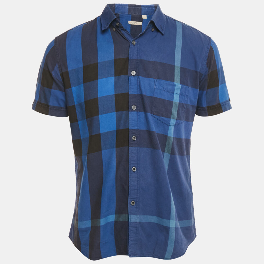 Burberry Brit Blue House Check Print Cotton Shirt L
