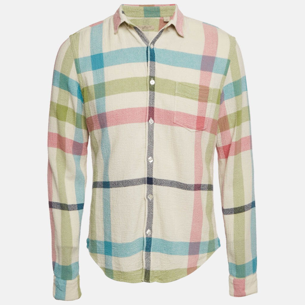 Burberry Brit Multicolor Nova Check Cotton Button Front Shirt M