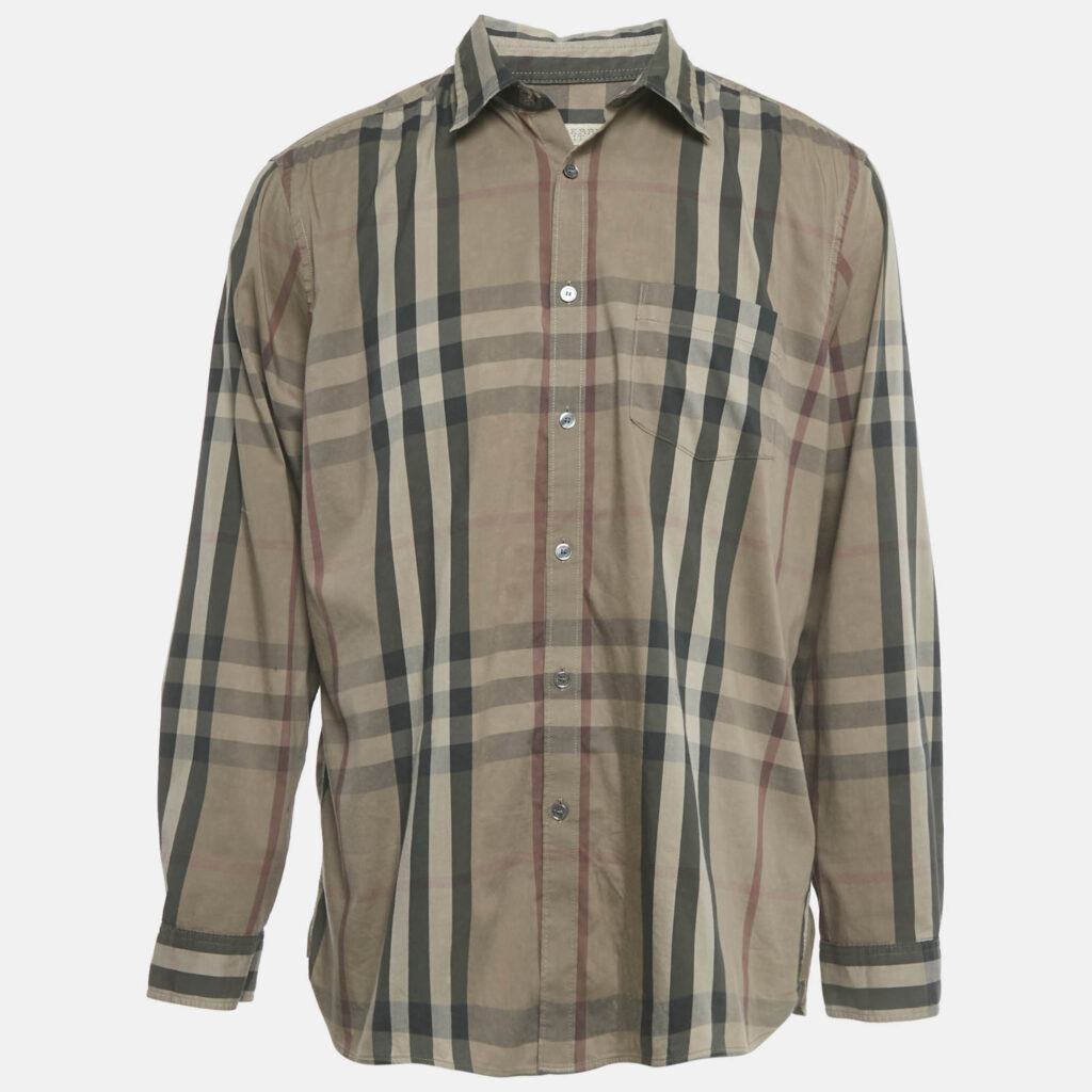 Burberry Brit Brown Checks Cotton Long Sleeve Shirt XXL Burberry Brit Brown Checks Cotton Long Sleeve Shirt XXL