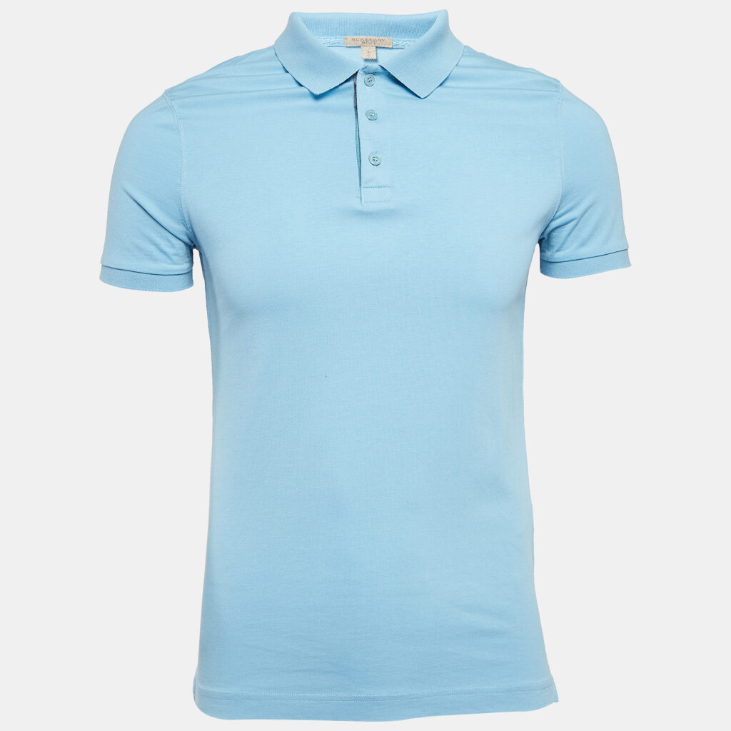 Burberry Brit Blue Cotton Half Sleeve Polo T-Shirt S Burberry Brit Blue Cotton Half Sleeve Polo T-Shirt S