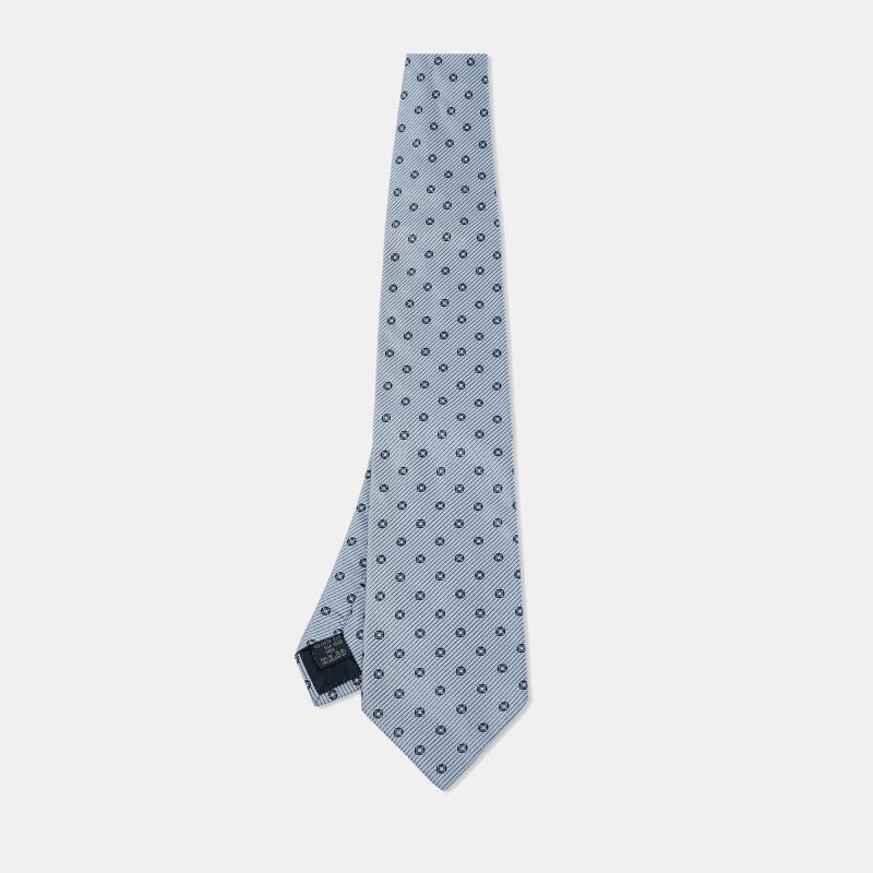 Burberry London Blue Jacquard Silk Traditional Tie Burberry London Blue Jacquard Silk Traditional Tie