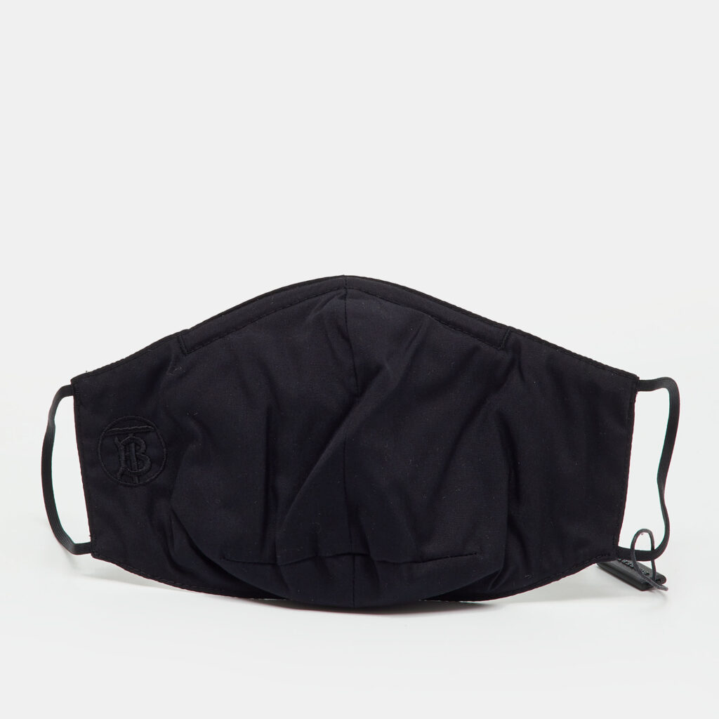Burberry Black Cotton Face Mask M/L Burberry Black Cotton Face Mask M/L