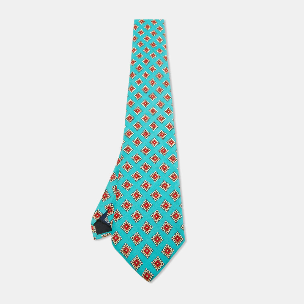 Burberry Vintage Blue Print Silk Tie Burberry Vintage Blue Print Silk Tie