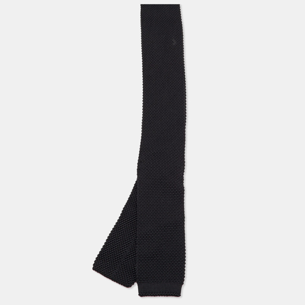 Burberry Black Silk Knit Skinny Tie