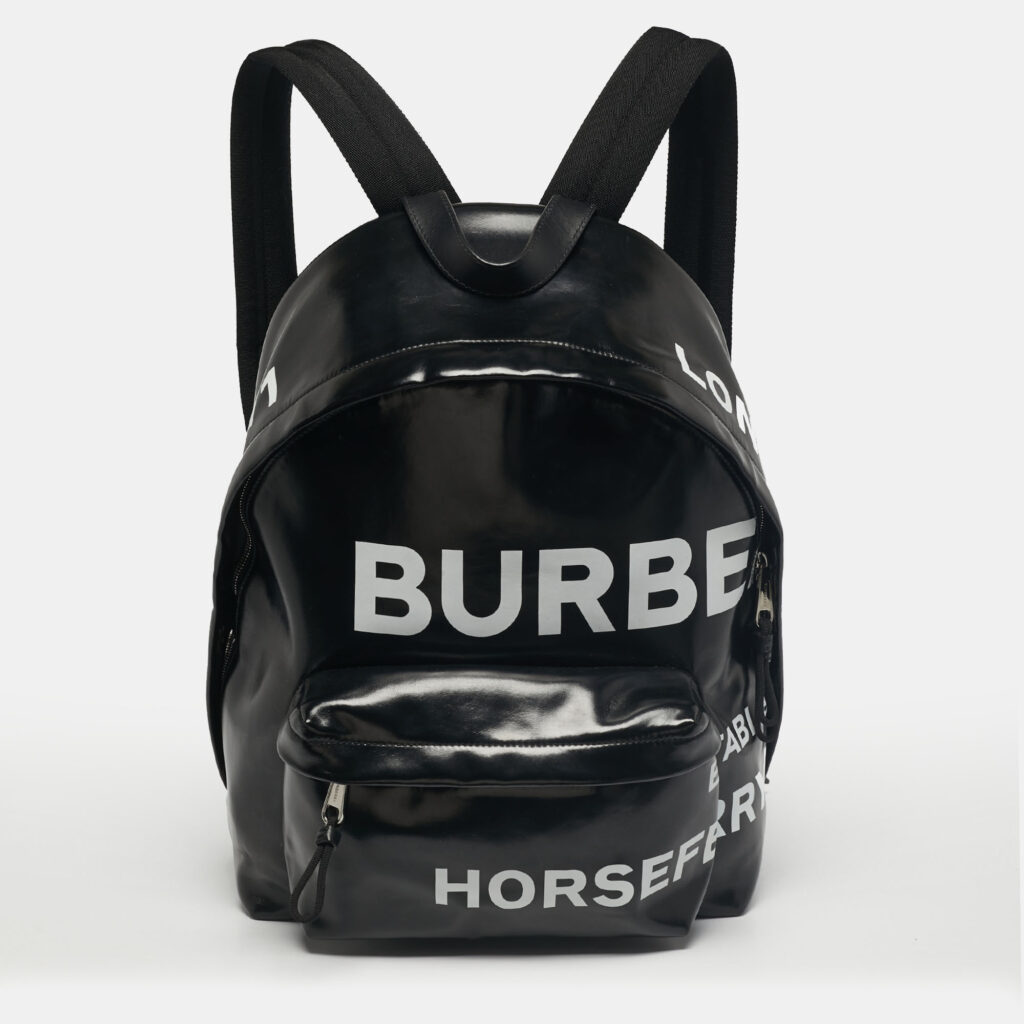 luxury-men-burberry-used-bags-p1229637-012-1.jpg Burberry Black/White Coated Canvas and Leather Horseferry Backpack