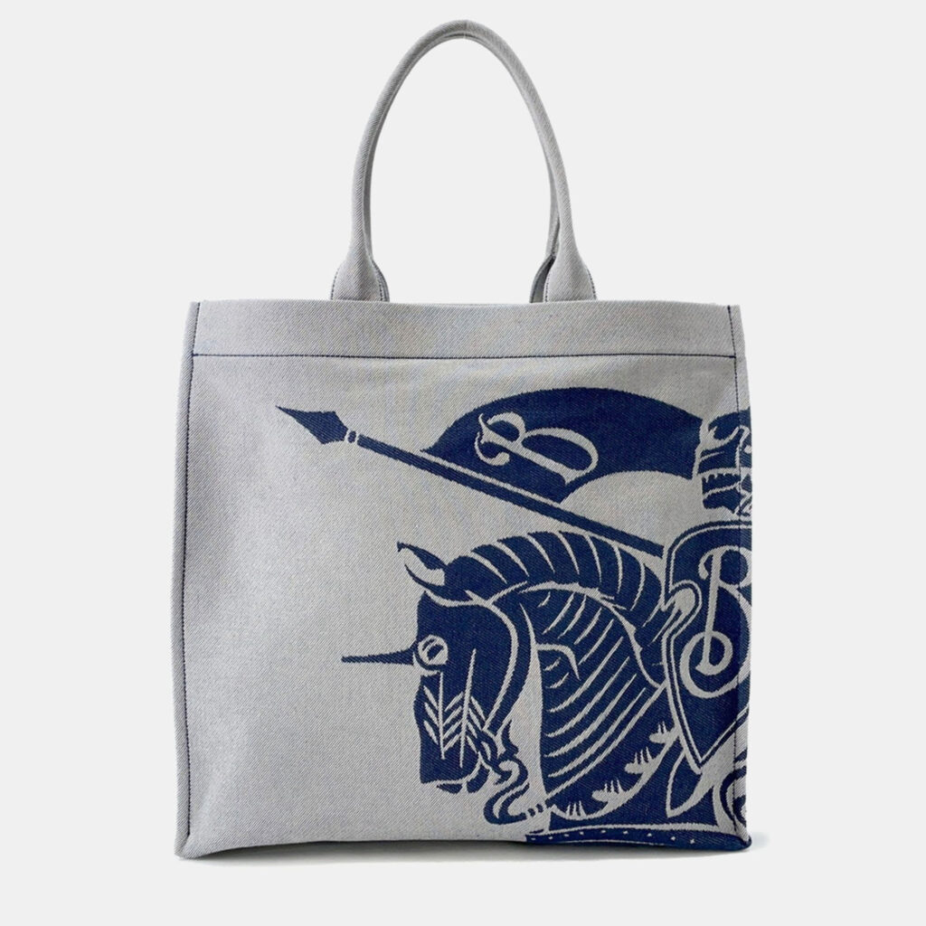 Burberry Ekd Square Tote Night Canvas Burberry Ekd Square Tote Night Canvas