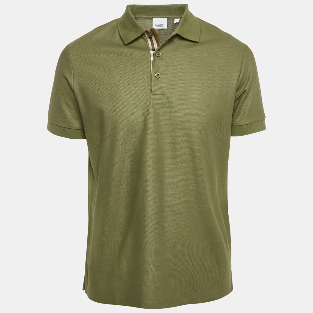 Burberry Green Pique Cotton Polo T-Shirt M Burberry Green Pique Cotton Polo T-Shirt M