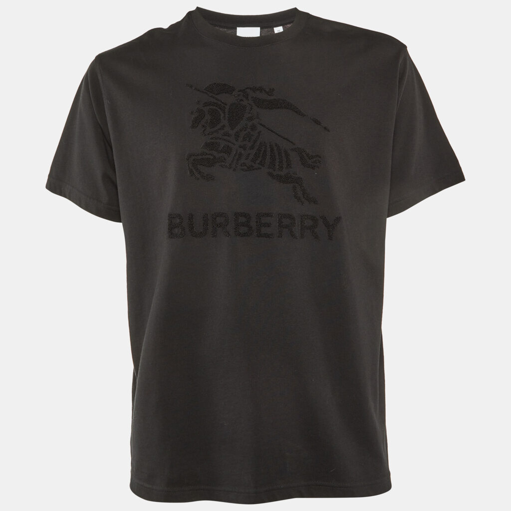 Burberry Black Raynerton Cotton Crew Neck T-Shirt XS