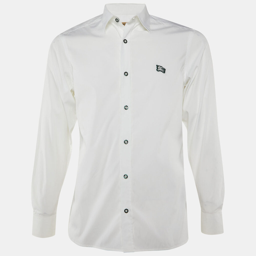 Burberry White Cotton Button Front Shirt S Burberry White Cotton Button Front Shirt S