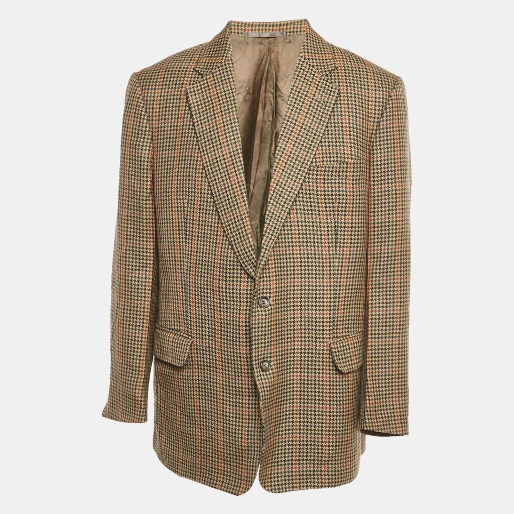 Burberry Multicolor Houndstooth Wool Single Breasted Blazer XL Burberry Multicolor Houndstooth Wool Single Breasted Blazer XL