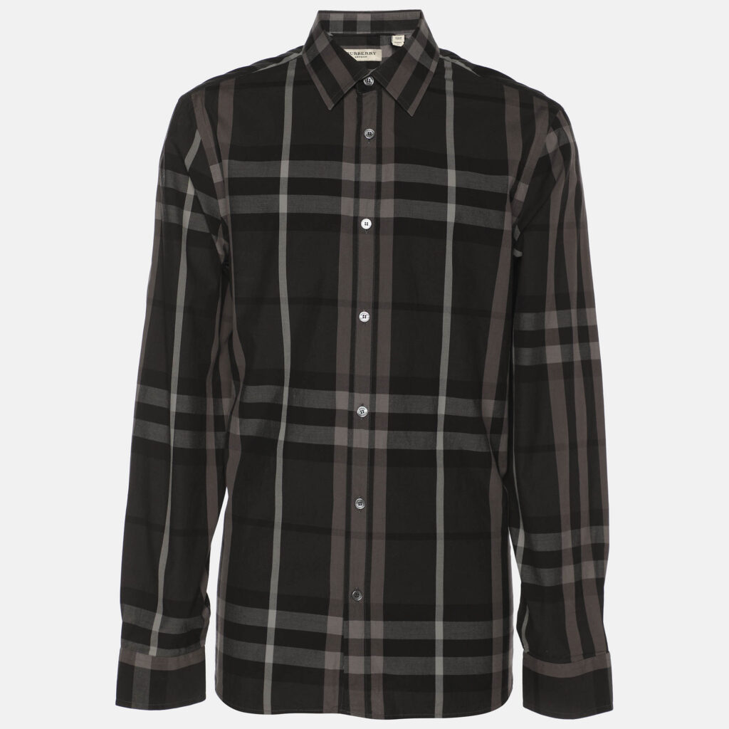 Burberry Grey/Black Nova Check Cotton Long Sleeve Shirt L Burberry Grey/Black Nova Check Cotton Long Sleeve Shirt L