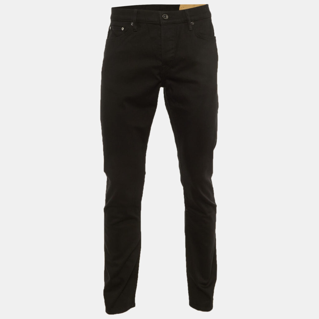 luxury-men-burberry-used-clothes-p1241248-002-1.jpg Burberry Black Denim Straight Fit Jeans L Waist 34"